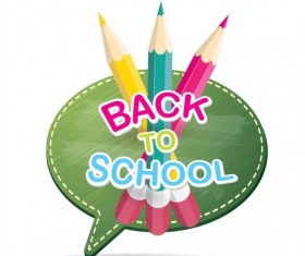 Back to school speech bubble vector material 02
