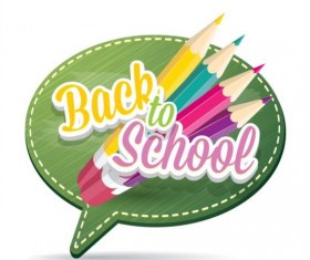Back to school speech bubble vector material 18