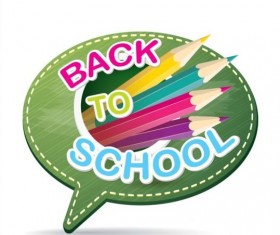 Back to school speech bubble vector material 19