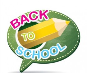 Back to school speech bubble vector material 20