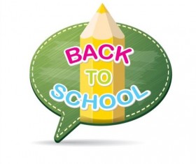 Back to school speech bubble vector material 21