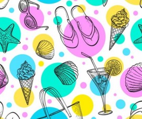 Beach summer holiday pattern seamless vector 01