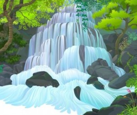 Beautiful Jungle landscape vector graphics 06