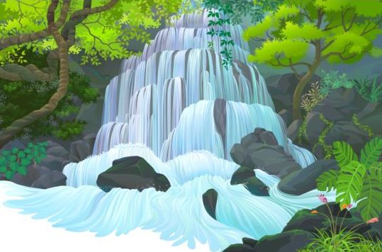 Beautiful Jungle landscape vector graphics 06