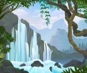Beautiful Jungle landscape vector graphics 10