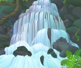 Beautiful Jungle landscape vector graphics 11