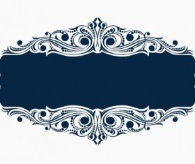 Beautiful blue floral frame vector 01