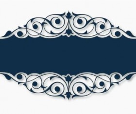 Beautiful blue floral frame vector 02