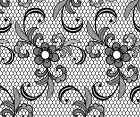 Beautiful lace black pattern vector 01