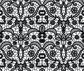 Beautiful lace black pattern vector 03