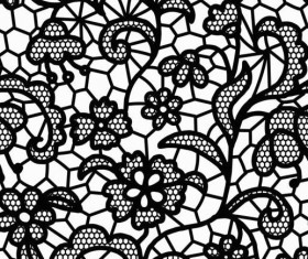 Beautiful lace black pattern vector 04
