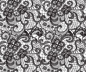 Beautiful lace black pattern vector 10