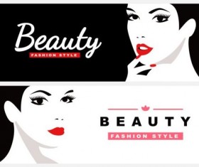 Beauty banners with fashion style vector 01
