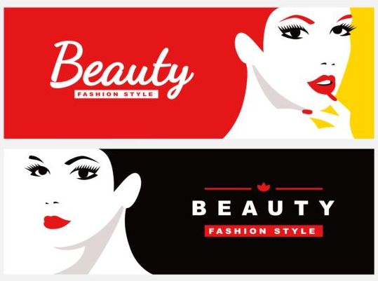 Beauty banners with fashion style vector 02