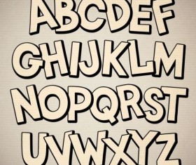 Beige 3D alphabet vector