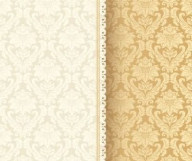 Beige vintage floral background vector 01