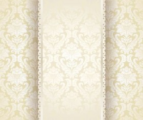 Beige vintage floral background vector 02