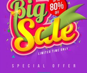 Big sale creative poster vector 08