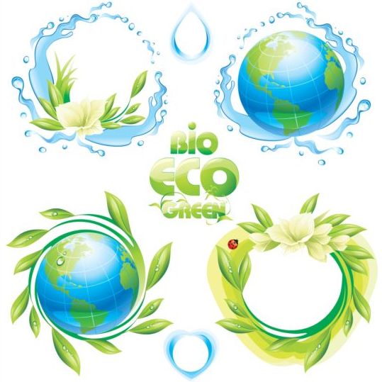 Bio eco illustration vectors