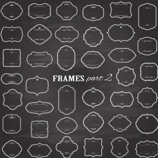 Black blank frame vectors 02