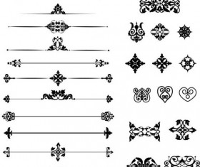 Black calligraphic ornaments vector