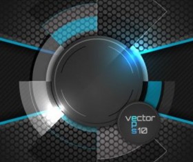Black tech background template vector 02