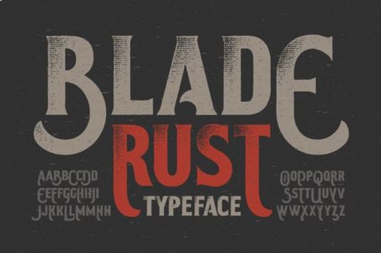 Blade rust typeface vector