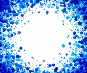 Round frame with blue dots vector free download