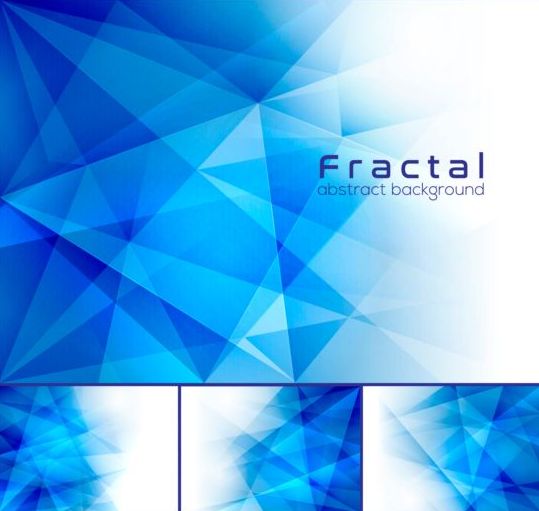 Blue fractal abstract background vector