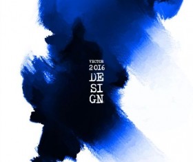 Blue ink paint background art vector 04