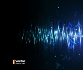 Blue music note background vector