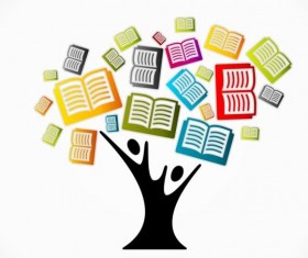 Book with tree vector
