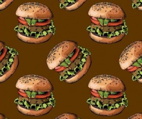 Burger pattern seamless vector 02