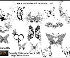 Butterfly decor brushes