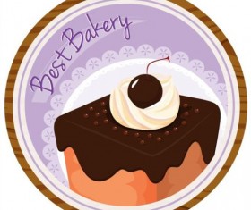 Cake wood label vector