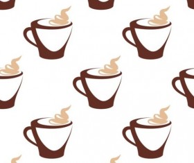 Cappuccino coffee seamless pattern vector material 01