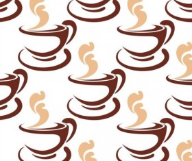 Cappuccino coffee seamless pattern vector material 02