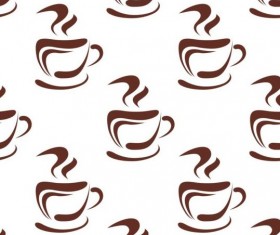 Cappuccino coffee seamless pattern vector material 04