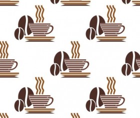 Cappuccino coffee seamless pattern vector material 05