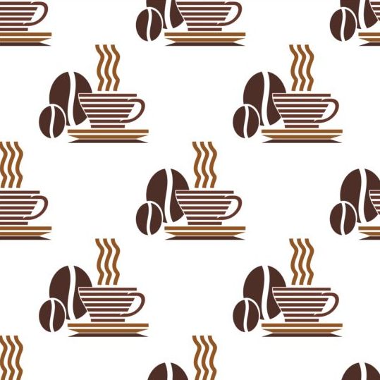Cappuccino coffee seamless pattern vector material 05