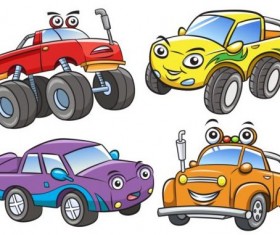 Car bigfoot cartoon vector