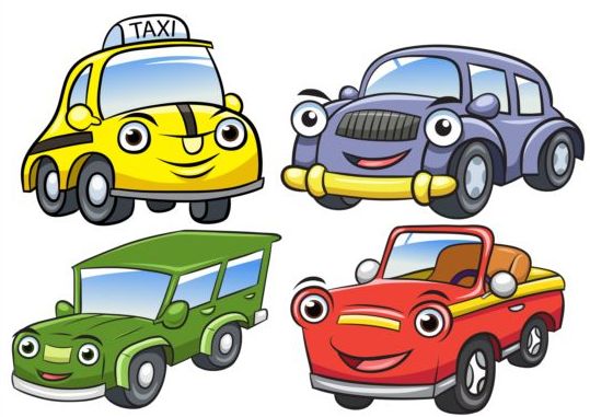 Cartoon car taxi vector free download