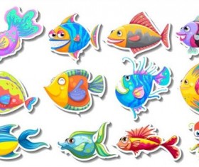 Cartoon fish stocker vector 02