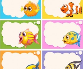 Cartoon fish with speech bubbles for you text vector
