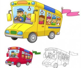 Cartoon school bus vectors