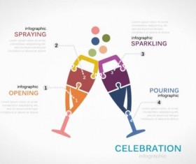 Celebration infographics template vector