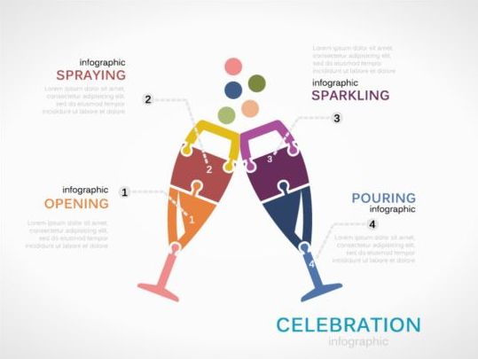 Celebration infographics template vector