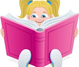 Children with books vector design 04