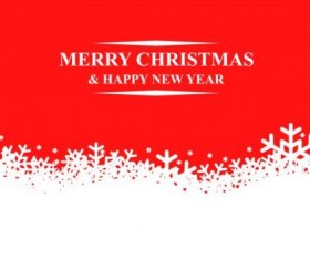 Christmas snow with red background vector