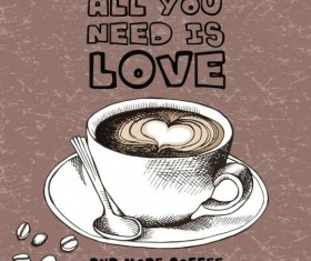 Coffee with love vectors